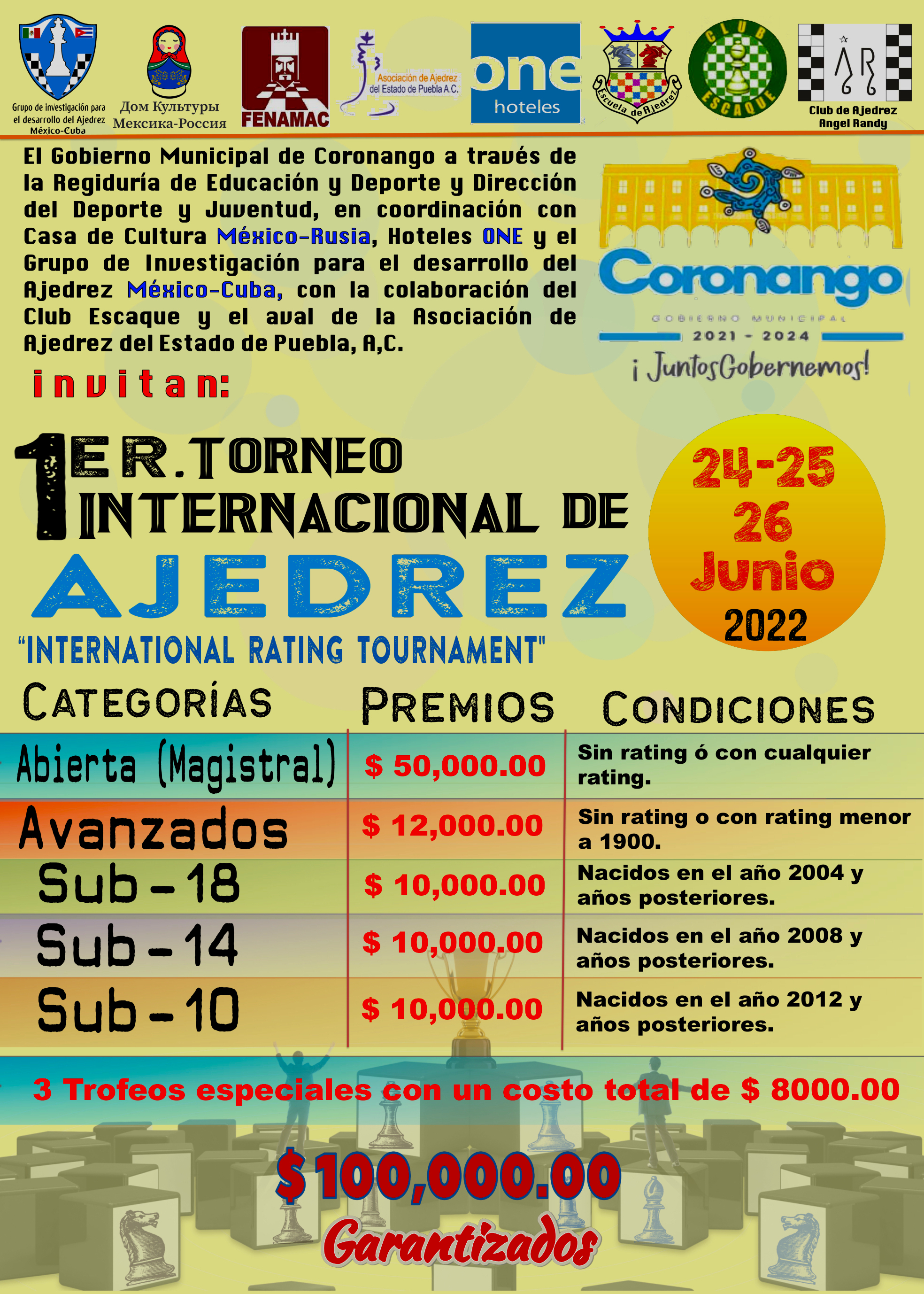 Primer Torneo Internacional de Ajedrez Coronango (IRT).